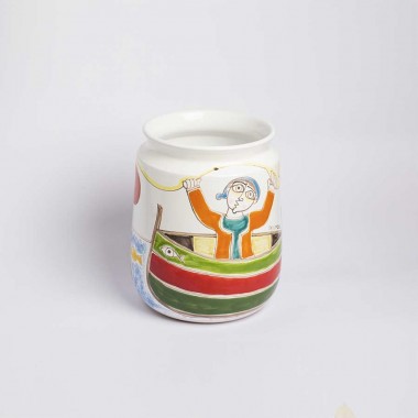 Vase de simone pottery Folk Fisherman VS518FKEP Vase de simone pottery Folk Fisherman VS518FKEP